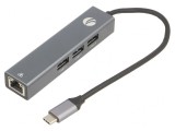 Hub USB 3.0 cu RJ45 și 3 Porturi USB-A și USB-C