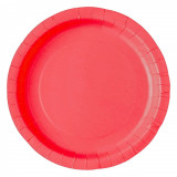Set Farfurii Carton, Rotunde, 23 cm, Roșii, 10 Bucăți, Oem
