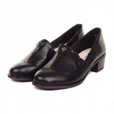 Pantofi office negru usori si cu elastice pe ambele parti (cod 028686)
