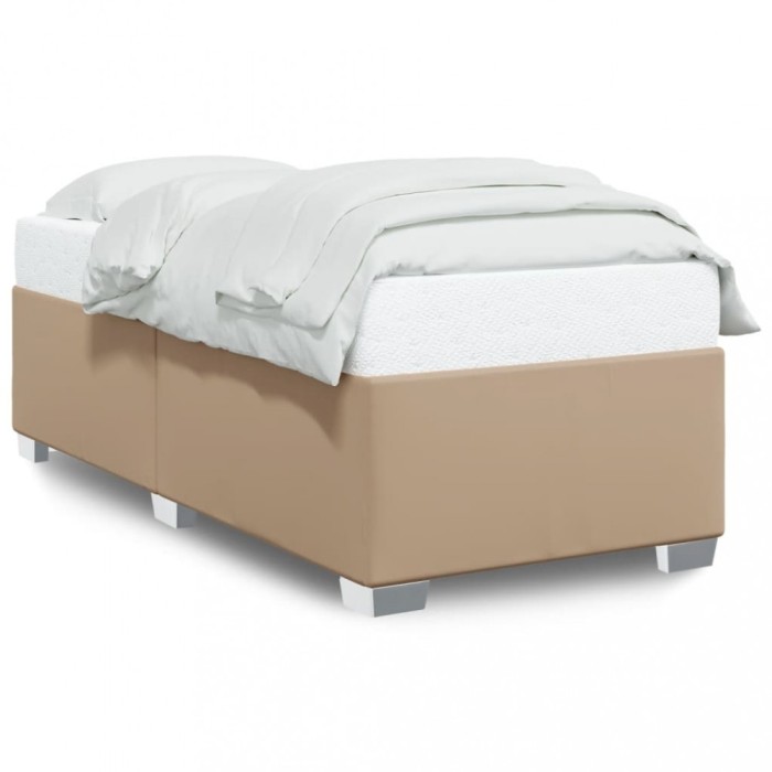 vidaXL Cadru de pat, cappuccino, 90x190 cm, piele ecologică 3284539