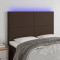 Tablie de pat cu LED, maro, 144x5x118/128 cm, piele ecologica GartenMobel Dekor