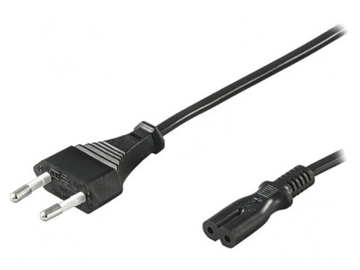 Cablu Alimentare 1.8m Negru 2x0.75mm2 Cu Mufă CEE 7/16 și IEC C7 foto