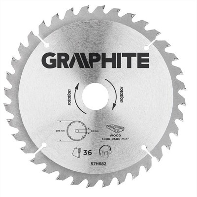 Panza ferastrau circular 36 dinti varfuri HM 205x30mm GRAPHITE 57H682 HardWork ToolsRange foto