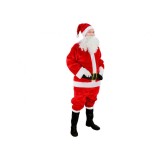 Costum Mos Craciun pentru adulti, 7 piese, marime universala, rosu