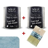 Cumpara ieftin Pachet 1+1 Vopsea Decorativă Magic Effect Brilliant C09 Albastru 0.9L + Pensula Cadou