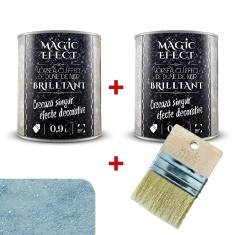 Pachet 1+1 Vopsea Decorativă Magic Effect Brilliant C09 Albastru 0.9L + Pensula Cadou