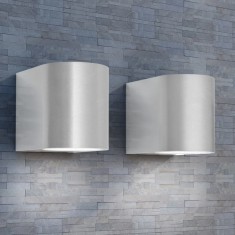 Corp iluminat LED, perete exterior, 2 buc, rotund, direc?ie jos foto