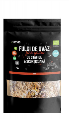 Fulgi de Ovaz Fini Fara Gluten cu Stafide si Scortisoara Bio 200 grame Niavis foto