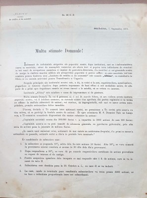 F902-I-I.Credit ALBINA-Sibiu 1871-Catre Ispector Scolar Iuliu Bardosi din Baita. foto