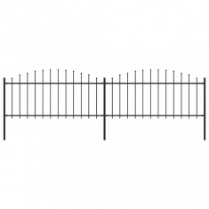 vidaXL Gard de gradina cu varf suli?a, negru, (0,5-0,75) x 3,4 m, o?el foto