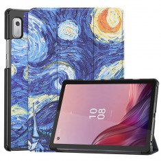 Husa tableta compatibila lenovo tab m9 9.0, foldpro cu microfibra, auto sleep/wake, starry night