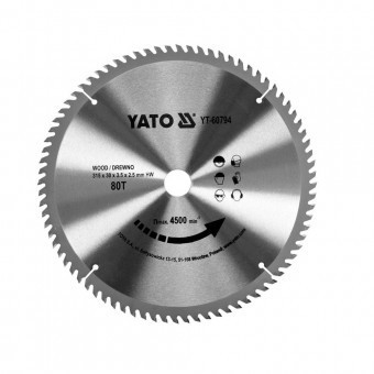 Disc circular pentru lemn 315x30x3.5 mm, 80 dinti, Yato foto