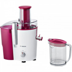 Storcator de fructe si legume Bosch MES25C0, 700 W, Recipient suc 1,25 l, Recipient pulpa 2 l, 2 Viteze, Tub de alimentare 73 mm, Rosu/Alb foto