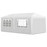 Cort pavilion 6x3m pentru gradina sau evenimente, cu 6 pereti laterali, alb Household NewTrend