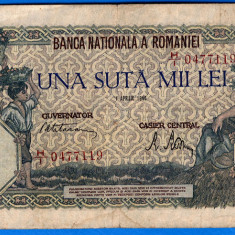 (3) BANCNOTA ROMANIA - 100.000 LEI 1946 (1 APRILIE 1946), PERIOADA REGALISTA