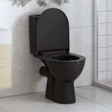 VidaXL Capac WC cu &icirc;nchidere silențioasă, eliberare rapidă, negru 145018