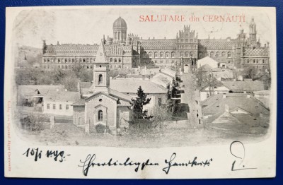 Bucovina - 1899 - Salutare din Cernauti - clasica, circulata, timbru intact - Editura Sigmund Jager - RARA foto