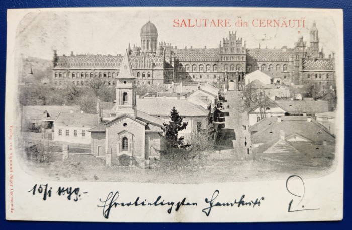 Bucovina - 1899 - Salutare din Cernauti - clasica, circulata, timbru intact - Editura Sigmund Jager - RARA