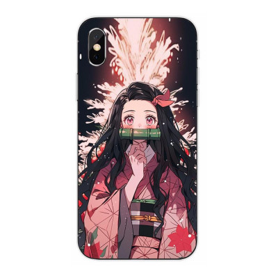 Husa compatibila cu Apple iPhone XS Max Silicon Gel Tpu Model Demon Slayer Nezuko foto