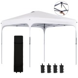 Outsunny Tonelă de grădină 2,5 x 2,5 m barnum pliabil Pop-up &icirc;nălțime reglabilă pe 4 nivele material Oxford anti UV50+ cadru din oțel sac de transport