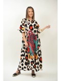 Cumpara ieftin ROCHIE LUNGA CU ACCENTE COLORATE SAFARI MANECI CLOPOT MONTAJ MULTICOLOR TALIE UNICA Multicolora