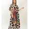 ROCHIE LUNGA CU ACCENTE COLORATE SAFARI MANECI CLOPOT MONTAJ MULTICOLOR TALIE UNICA Multicolora