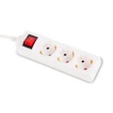 Prelungitor 3m 3 prize cu intrerupator, alb, Inlet