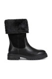 Geox ghete de piele D IRIDEA M femei, culoarea negru, cu toc plat, izolare usoara, D04HRM 02246 C9999