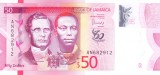 Bancnota Jamaica 50 Dolari 2022 - P96 UNC ( comemorativa, polimer - vezi descriere )
