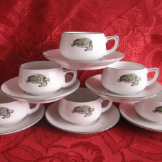 SET CESTI CAFEA PORTELAN THOMAS ROSENTHAL LACROIX ANUL 1957 BROASCA TESTOASA