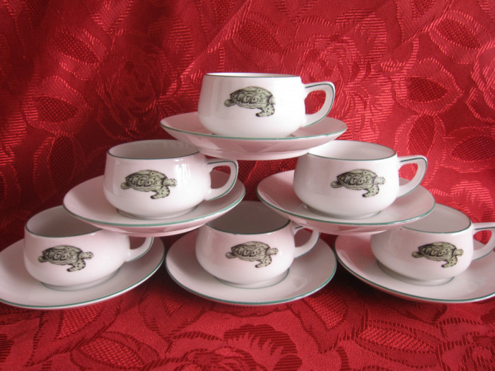 SET CESTI CAFEA PORTELAN THOMAS ROSENTHAL LACROIX ANUL 1957 BROASCA TESTOASA