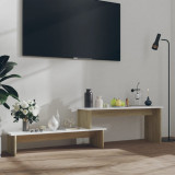 Comoda TV, stejar Sonoma si alb, 180x30x43 cm, PAL GartenMobel Dekor, vidaXL