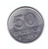 Moneda Brazilia 50 cruzeiros 1982, stare buna, curata, America Centrala si de Sud, Fier