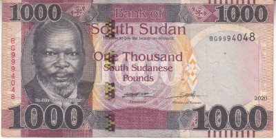 M1 - Bancnota foarte veche - Sudan - 1 000 Pound - 2020 foto