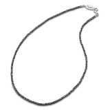 Cumpara ieftin Colier Hematit Fațetat Unisex Matteo, Argint 925 Placat Rodiu, Ajustabil 44-48cm, Handmade Italy