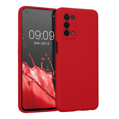 Husa Kwmobile pentru OPPO A74 5G/A54 5G, Silicon, Rosu, 57571.229 foto