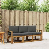 vidaXL Set de canapele de exterior cu pernă 3 pcs Natural și Antracit 3365950