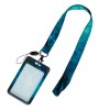 Ecuson Legitimatie Tie Dye Albastru, 8.5x5cm, Snur 42cm, Suport Card