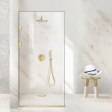 Paravan dus walk-in Aqua Class &reg; Elegance Gold, sticla clara securizata, 90x195 cm, Leroy Glass