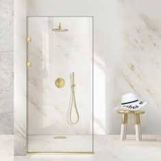 Paravan dus walk-in Aqua Class &reg; Elegance Gold, sticla clara securizata, 70x195 cm