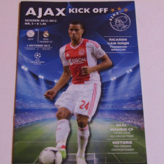 Program meci fotbal AJAX AMSTERDAM-REAL MADRID(Champions League 03.10.2012)