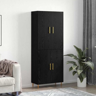 vidaXL Bufet Stejar negru 69.5 x 34 x 180 cm Lemn compozit 3394580 foto
