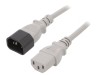 Cablu Alimentare IEC C13-C14 0.5m Gri 10A