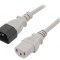 Cablu Alimentare IEC C13-C14 0.5m Gri 10A