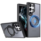 Husa de Protectie din Silicon, Compatibil Samsung Galaxy S22 Ultra, Magnet Rezistent, Inel pentru telefon, Margini ridicate pentru protectie ecran si