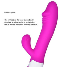 Vibrator realistic rabbit stimuleaza .G si clitorisul, cod produs: gsv-12-b