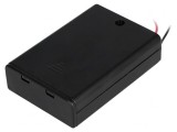 Suport Baterii AA cu Comutator Negru 150mm