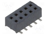 Conector şiruri pini mamă 10 pini 1,27mm aurit SMT SAMTEC