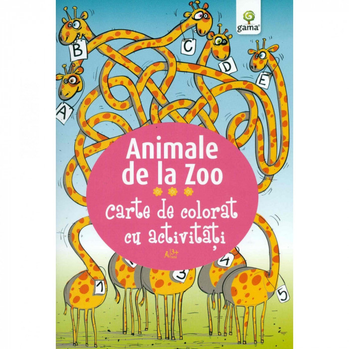 Animale De La Zoo - Carte De Colorat Cu Activitati 3 Ani+