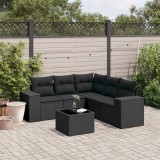 Cumpara ieftin Gossi set mobilier de gradina cu perne, 6 piese, negru, poliratan